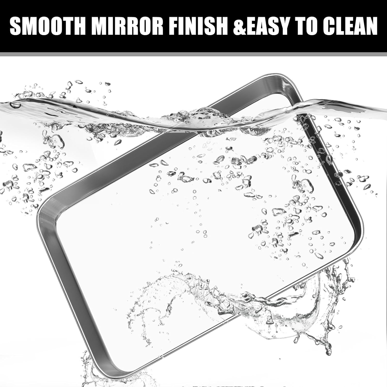 image:imageBaking Sheet Cookie Sheet Set of 2 Umite Chef Stainless Steel Baking Pans Tray Professional 16 x 12 x 1 inch Non Toxic amp Healthy Mirror Finish amp Rust Free Easy Clean amp Dishwasher Safe18inx13in x1in