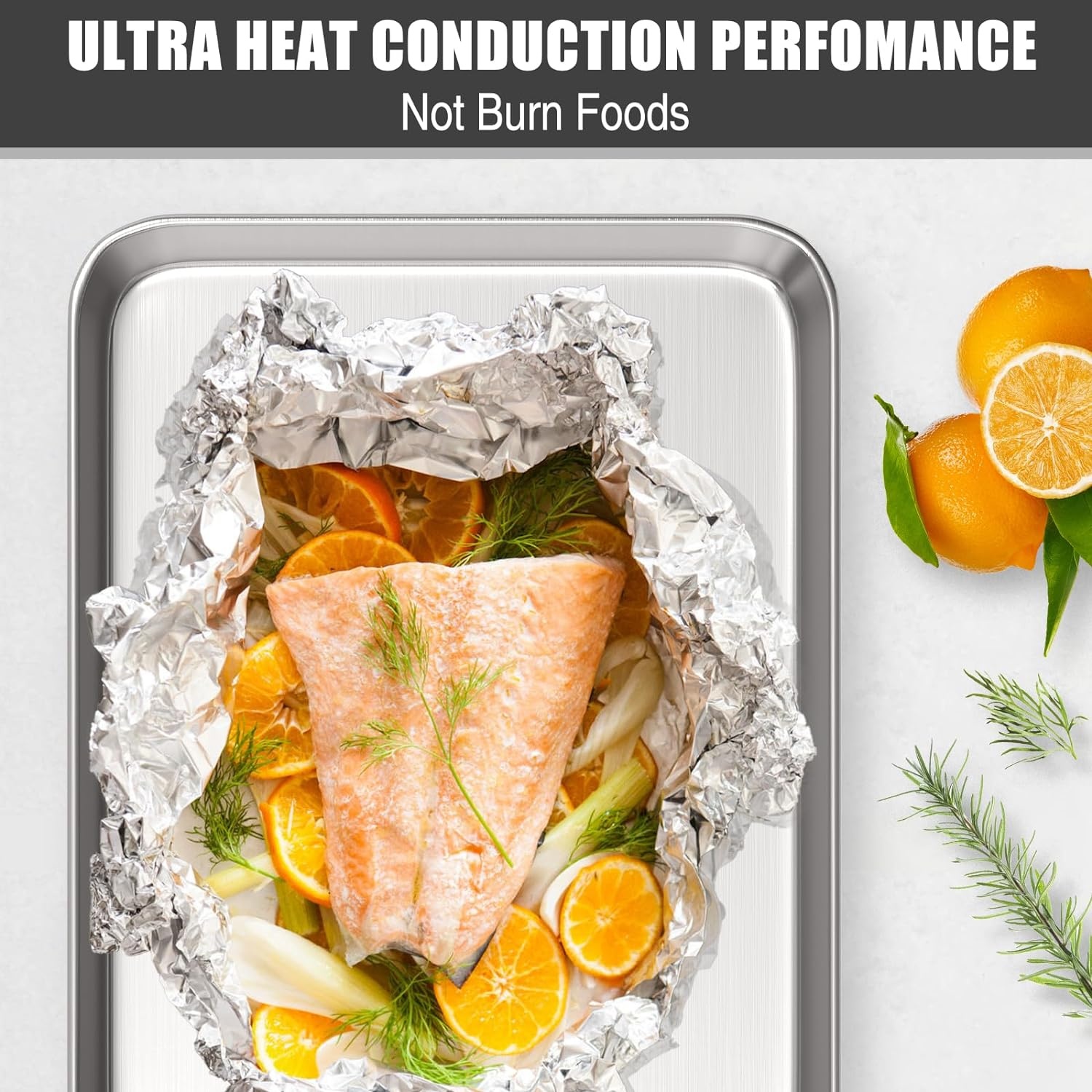 image:imageBaking Sheet Cookie Sheet Set of 2 Umite Chef Stainless Steel Baking Pans Tray Professional 16 x 12 x 1 inch Non Toxic amp Healthy Mirror Finish amp Rust Free Easy Clean amp Dishwasher Safe18inx13in x1in