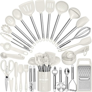 image:imageKitchen Utensils Set Umite Chef 34 PCs Cooking Utensils with Grater Spoon Spatula Heat Resistant Food Grade Silicone Stainless Steel Handles Kitchen Gadgets Tools Set for Nonstick CookwareRedWhite