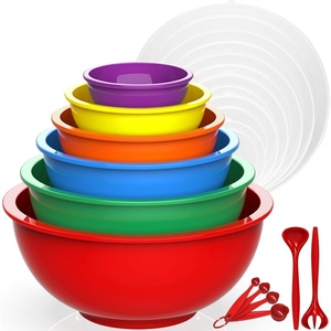 image:imageUmite Chef Mixing Bowls with Airtight Lids 18 Piece Plastic Nesting Serving Bowls with Lids Includes Salad spoon amp Measuring Cups Mixing Bowl Set for Mixing Baking Serving